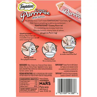 Product Temptations™ Creamy Purée Lickable Adult Cat Treats - Salmon