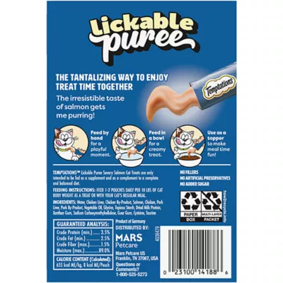 Product Temptations™ Creamy Purée Lickable Adult Cat Treats - Salmon