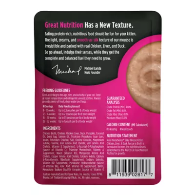 Product Nulo MedalSeries Kitten Wet Cat Food - Silky Mousse, Chicken, Liver & Duck, 1.75 Oz.