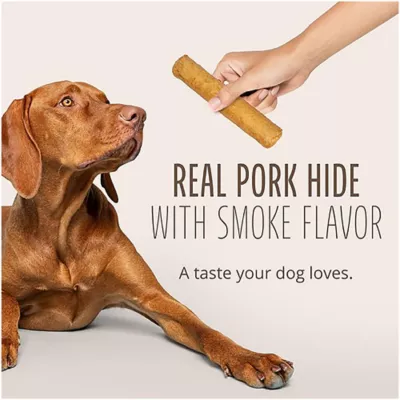 Product Better Belly Large Pork Hide Rolls Dog Chew - Highly Digestable, Pork with Smoke