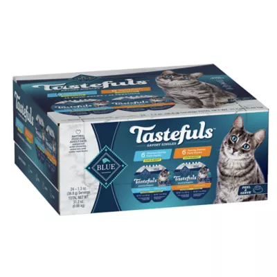 Product Blue Buffalo Tastefuls Spoonless Singles Wet Cat Food Variety Pack- 12ct, Poulty, Cuts in Gravy