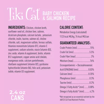 Product Tiki Cat Baby Kitten Wet Cat Food - 2.4oz, Natural