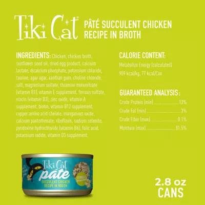 Product Tiki Cat® Luau Pate Wet Cat Food - Natural, Grain Free, 2.8 oz
