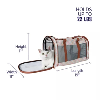 Product Whisker City® Tan Plaid Soft-Sided Cat Carrier