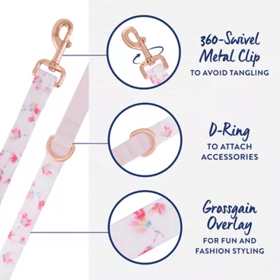 Product Top Paw® Peony Dog Leash: 4-ft long, 1-in wide