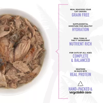 Product Tiki Cat Luau All Life Stages Cat Flaked Food - Grain Free, Ahi Tuna & Mackeral in Tuna Consomme