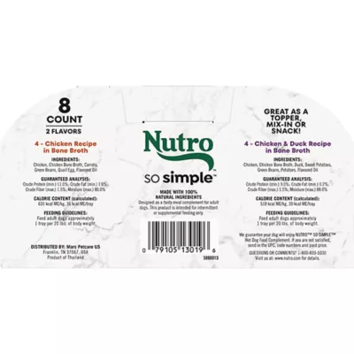 Product Nutro So Simple Adult Wet Dog Meal Complement Broths - Variety Pack, 8 Count
