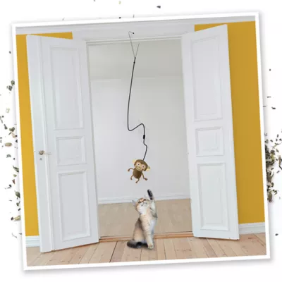 Product Meowijuana® Jump 'n' Jamb Get the Monkey Off Your Back Refillable Door Jamb Cat Toy - Catnip
