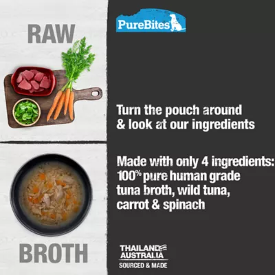 Product PureBites Tuna & Vegetables Broth Dog Food Topper