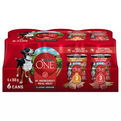 Product Purina ONE Classic Wet Dog Food - Ground Assorted Variety Pack, 368 g x 6