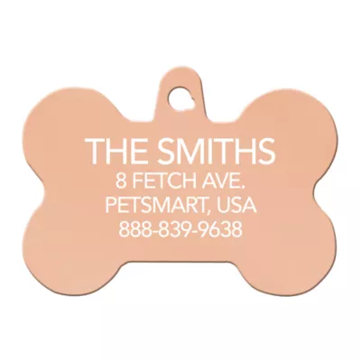Product TagWorks® Extra Large Rose Gold Bone Pet ID Tag