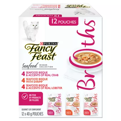 Product Fancy Feast® Broths Seafood Bisque Wet Cat Complement Variety Pack