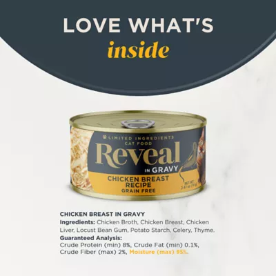 Product Reveal Limited Ingredient All Life Stage Wet Cat Food in Gravy - Grain Free, 2.47 oz