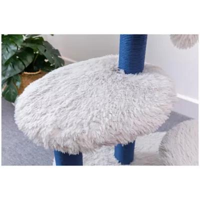 Product PetPals 40-in Galaxy Blue Cat Tree, White & Blue
