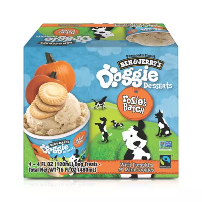 Product Ben & Jerry's Rosie's Batch Doggie Desserts Frozen All Life Stage Dog Treats - Pumpkin & Mini Cookie