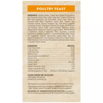 Product Only Natural Pet® PowerFood Puppy Dry Dog Food - Poultry Feast, High-Protein, Grain Free