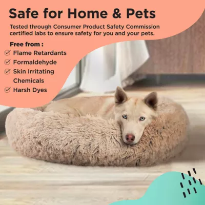 Product Best Friends by Sheri The Original Calming Faux Shag Fur Donut Cuddler Cat & Dog Bed