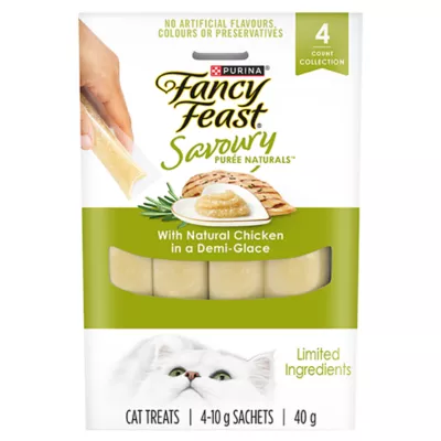 Product Fancy Feast Cat Treats - Savoury Purée Naturals, 10g x 4
