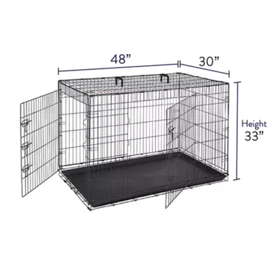 Product Top Paw® Double Door Folding Wire Dog Crate with Divider Panel