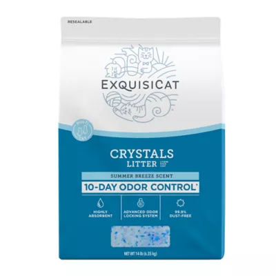 Product ExquisiCat Litter Crystals Multi-Cat Silica Cat Litter - Summer Breeze Scented, Low Dust