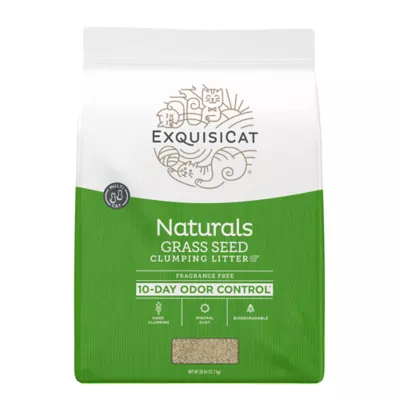 Product ExquisiCat Litter Clumping Multi-Cat Grass Seed Cat Litter - Unscented, Low Dust, Natural