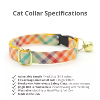 Product Made By Cleo® Golden Hour Rainbow Plaid Breakaway Cat Collar