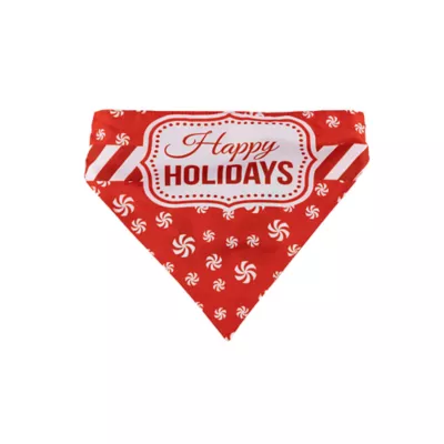 Product Hip Doggie Holiday "Happy Holidays" and "Santa's Favorite Elf" Reversible Dog Bandana