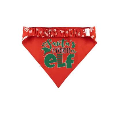 Product Hip Doggie Holiday "Happy Holidays" and "Santa's Favorite Elf" Reversible Dog Bandana