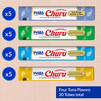 Product Inaba Churu Purees Variety Pack Lickable Cat Treats - Tuna, Grain Free