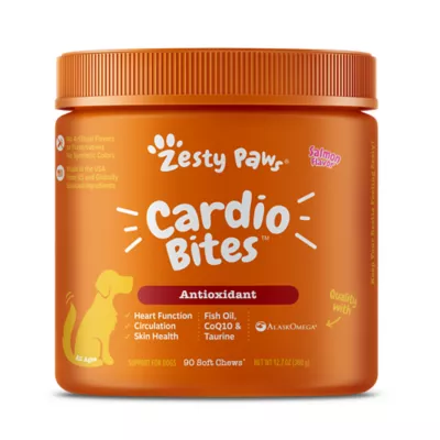 Product Zesty Paws Cardio Bites for Dogs - Salmon Flavor - 90 Ct