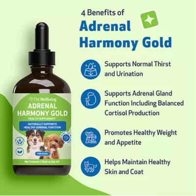 Product Pet Wellbeing Adrenal Harmony GOLD Liquid Hormonal Dog & Cat Supplement