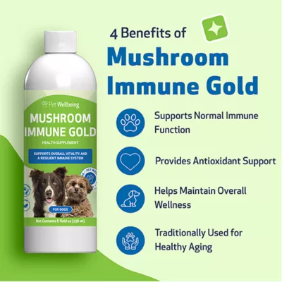 Product Pet Wellbeing Mushroom Immune GOLD Liquid Immune Dog & Cat Supplement