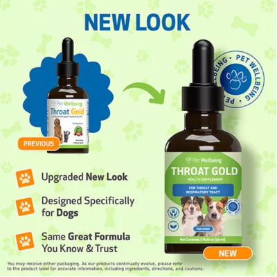 Product Pet Wellbeing Throat GOLD Liquid Respiratory Dog & Cat Supplement