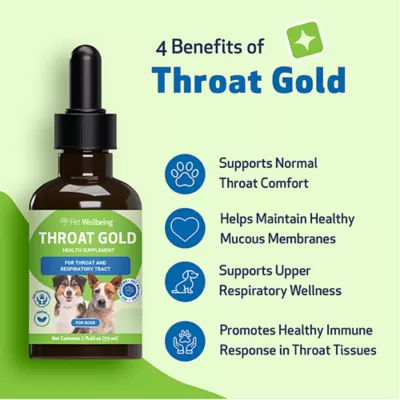 Product Pet Wellbeing Throat GOLD Liquid Respiratory Dog & Cat Supplement