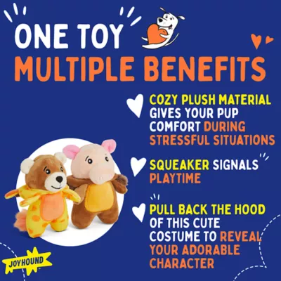 Product Joyhound® Crazy Comfy Plush Giraffe & Lion Dog Toy - 2 Pack, Squeaker