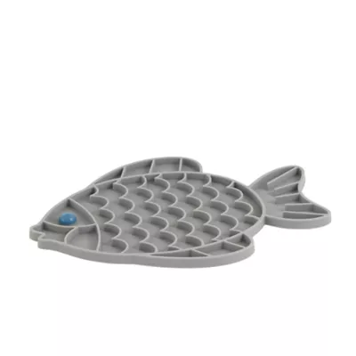 Product Whisker City® Grey Fish Slow-Feeder Cat Mat