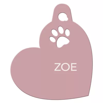 Product TagWorks® Rose Gold Modern Heart Paw Punch Out Personalized Pet ID Tag