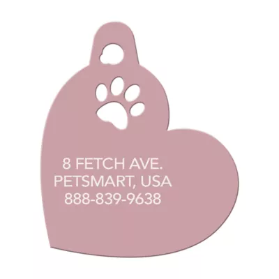 Product TagWorks® Rose Gold Modern Heart Paw Punch Out Personalized Pet ID Tag