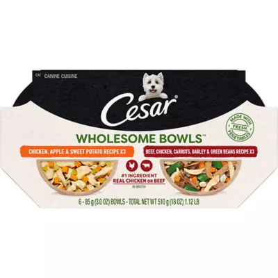 Product CESAR Wholesome Bowls Adult Wet Dog Food - 3 Oz. 6 Count, Variety Pack