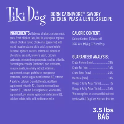 Product Tiki Dog Born Carnivore Small & Medium Breed All Life Stage Dry Dog Food - Savory Chicken