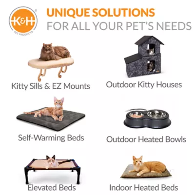 Product K&H Thermo-Pet Nest Electric Heated Cat Bed Gray 18"