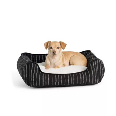 Product Top Paw® Black & White Striped Cuddler Dog Bed
