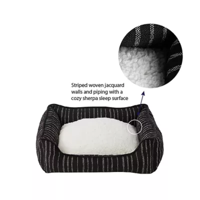 Product Top Paw® Black & White Striped Cuddler Dog Bed