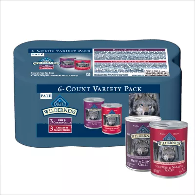 Product Blue Buffalo Wilderness Variety Pack Adult Wet Dog Food - Grain Free, 12.5 oz, 6 Count
