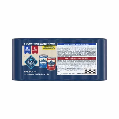 Product Blue Buffalo Homestyle Recipe Variety Pack Adult Dog Wet Food - Chicken & Beef, 12.5 oz, 6 Count