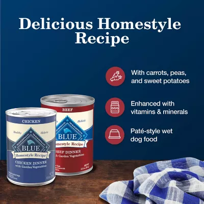 Product Blue Buffalo Homestyle Recipe Variety Pack Adult Dog Wet Food - Chicken & Beef, 12.5 oz, 6 Count
