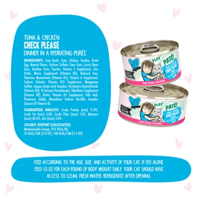 Product Weruva B.F.F. PLAY Pate! For Tuna Lovers Wet Cat Food - Pate in a Hydrating Puree, 2.8 OZ