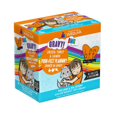 Product Weruva B.F.F. OMG Gravy! For Land & Sea Lovers Wet Cat Food - Minced in Gravy, 2.8 OZ, Pouch