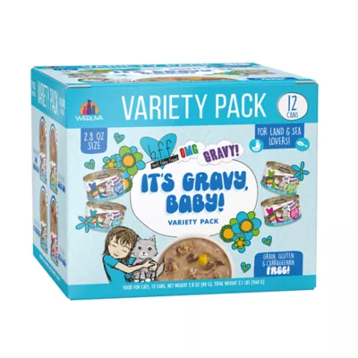 Product B.F.F. OMG Gravy! For Land & Sea Lovers It's Gravy, Baby! Wet Cat Food - Variety Pack, 12 ct
