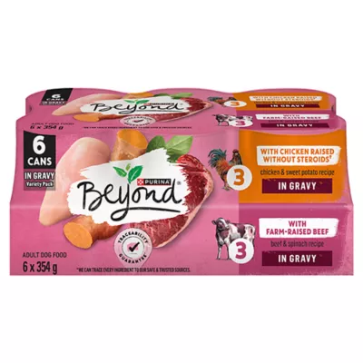 Product Beyond In Gravy, Wet Dog Food - Beef & Chichen Variety Pack, 354 g x 6